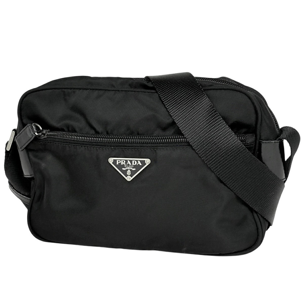 Prada Shoulder Bag Plate Nero Black